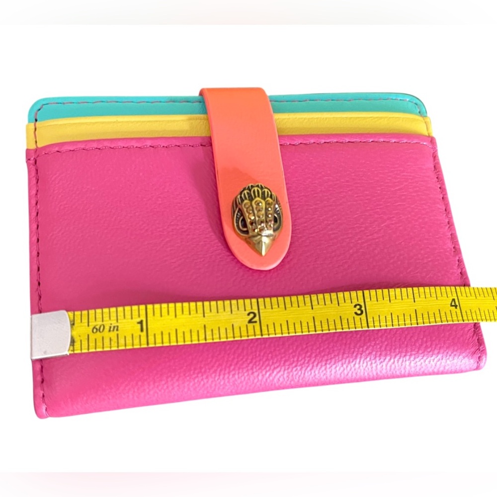 Kurt Geiger NWT Leather Wallet/Card Holder MultiColor SnapCloseCyrstal EagleHead - Picture 11 of 17
